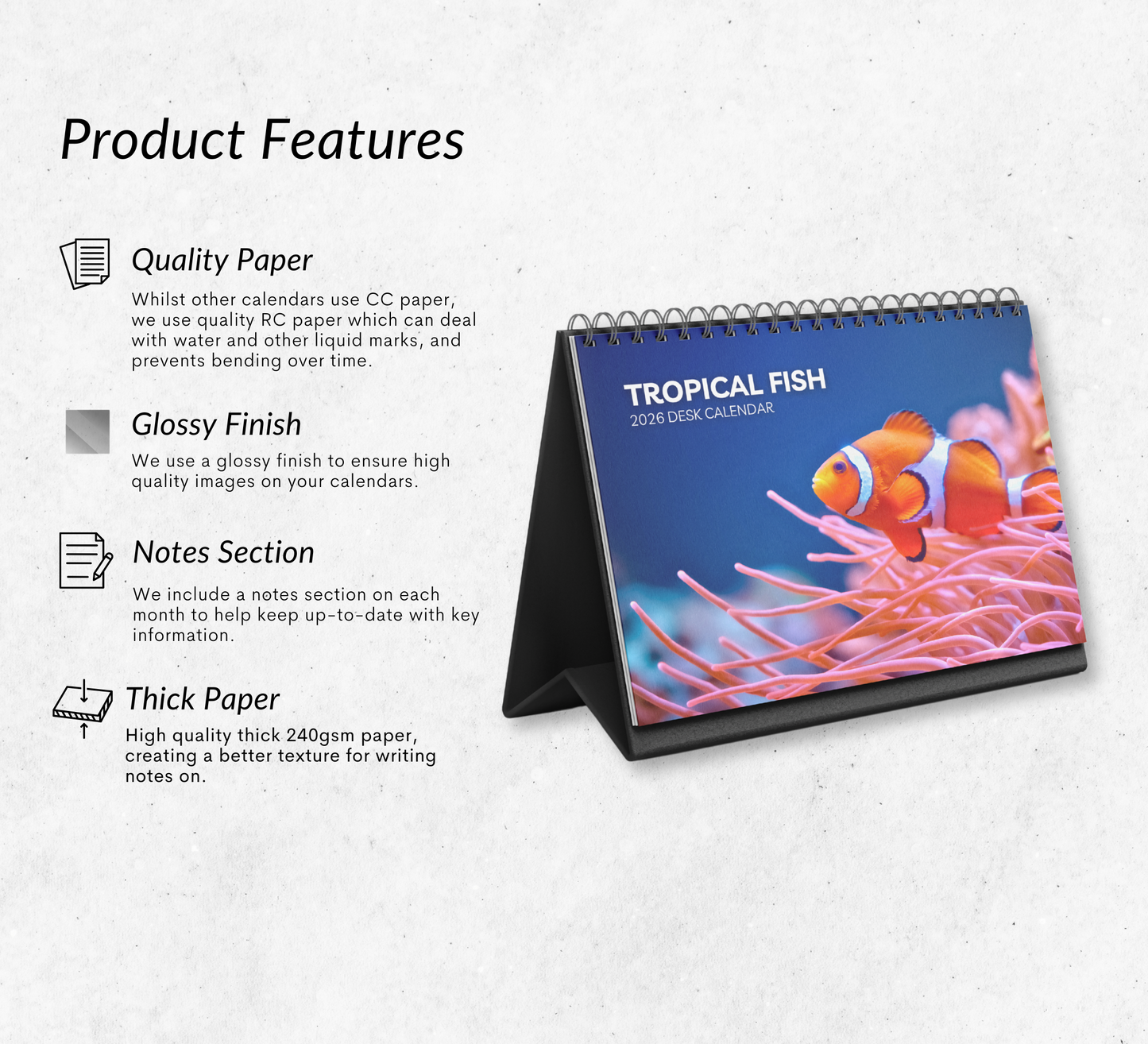 Tropical Fish Desk Calendar 2026-2027