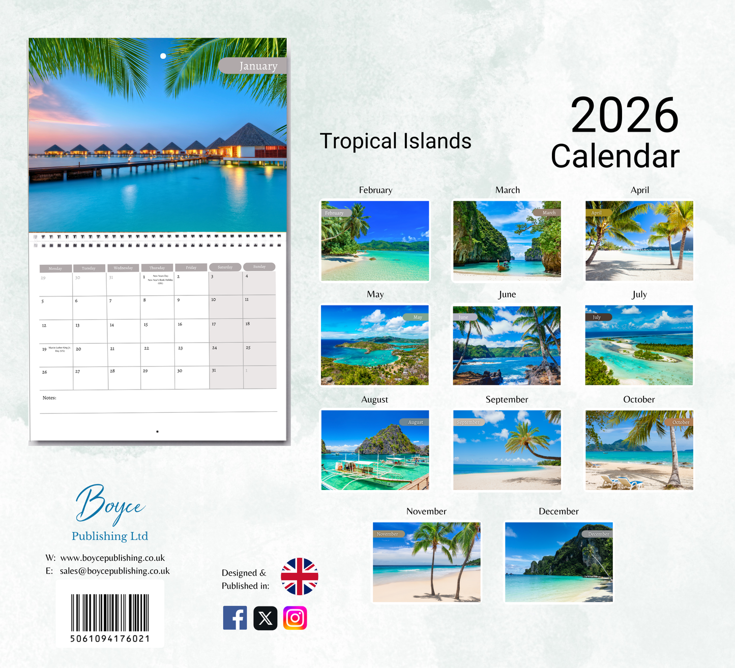Tropical Islands Calendar 2026