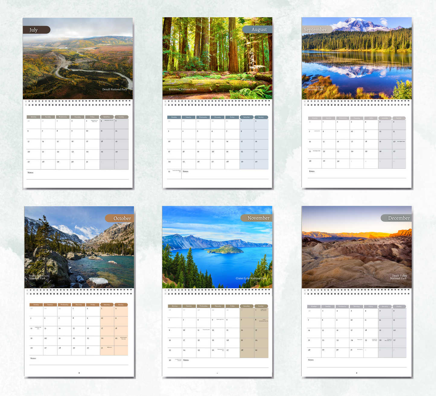 US National Parks Calendar 2026