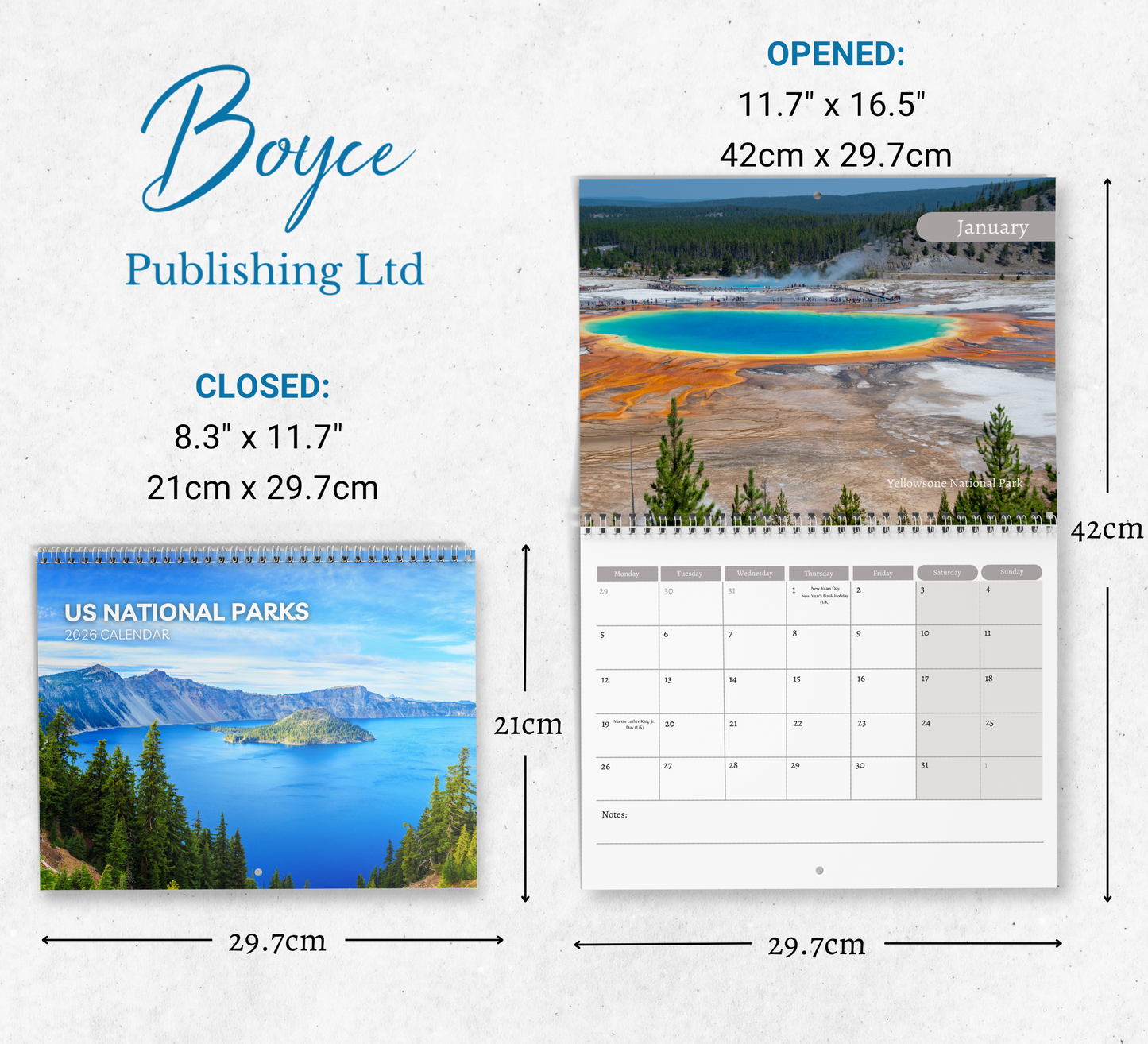 US National Parks Calendar 2026