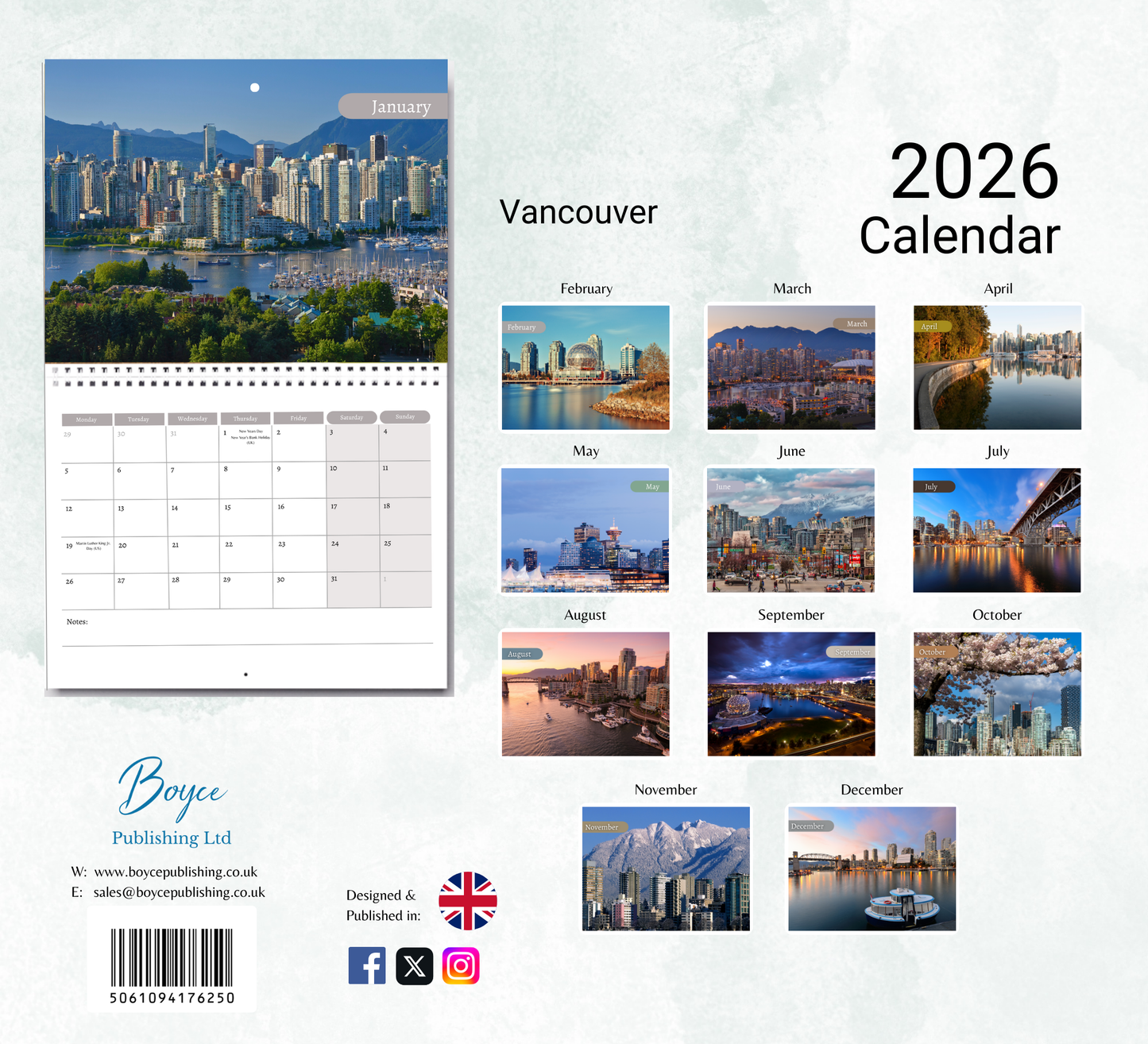 Vancouver Calendar 2026