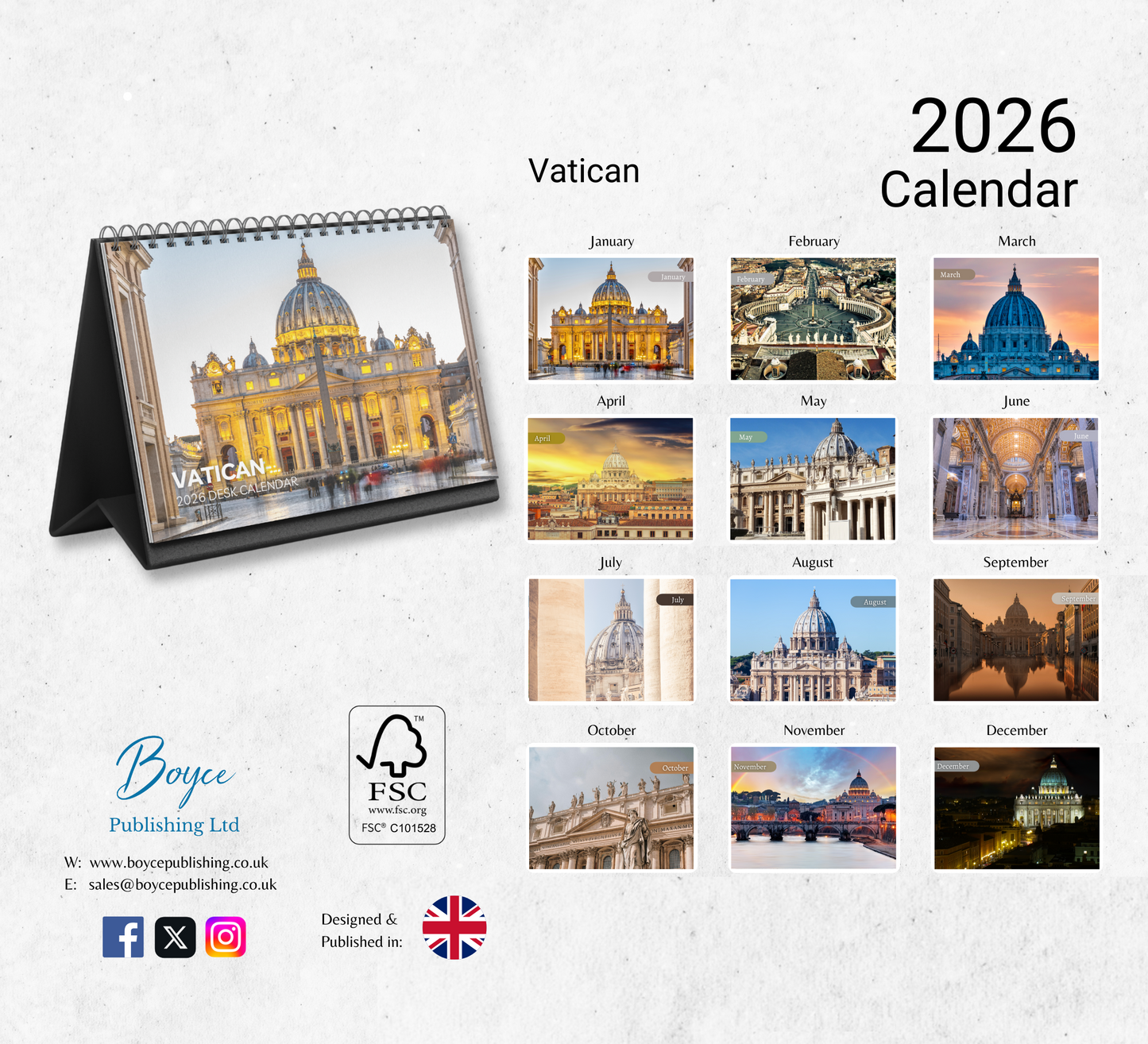 Vatican Desk Calendar 2026-2027