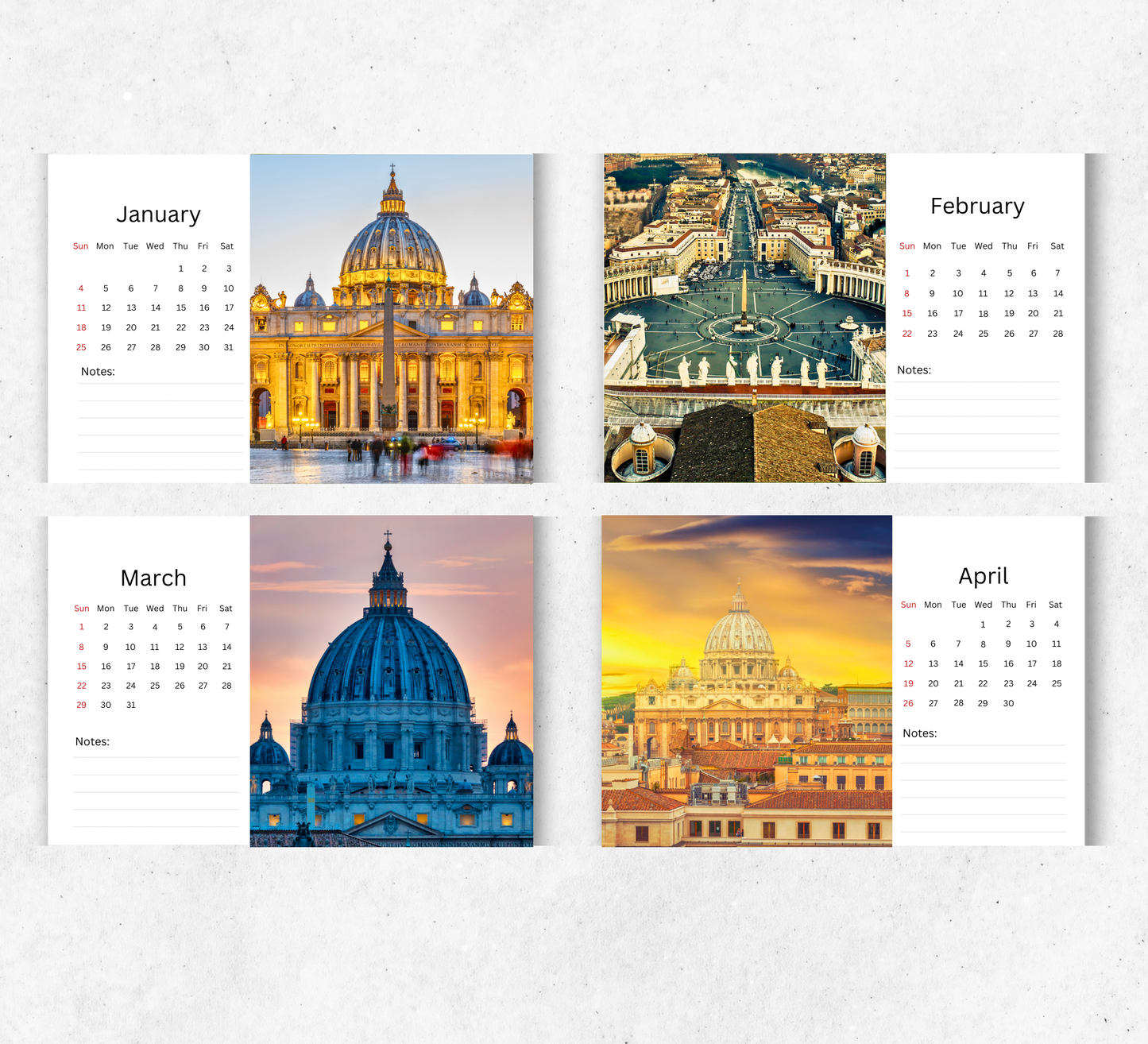 Vatican Desk Calendar 2026-2027