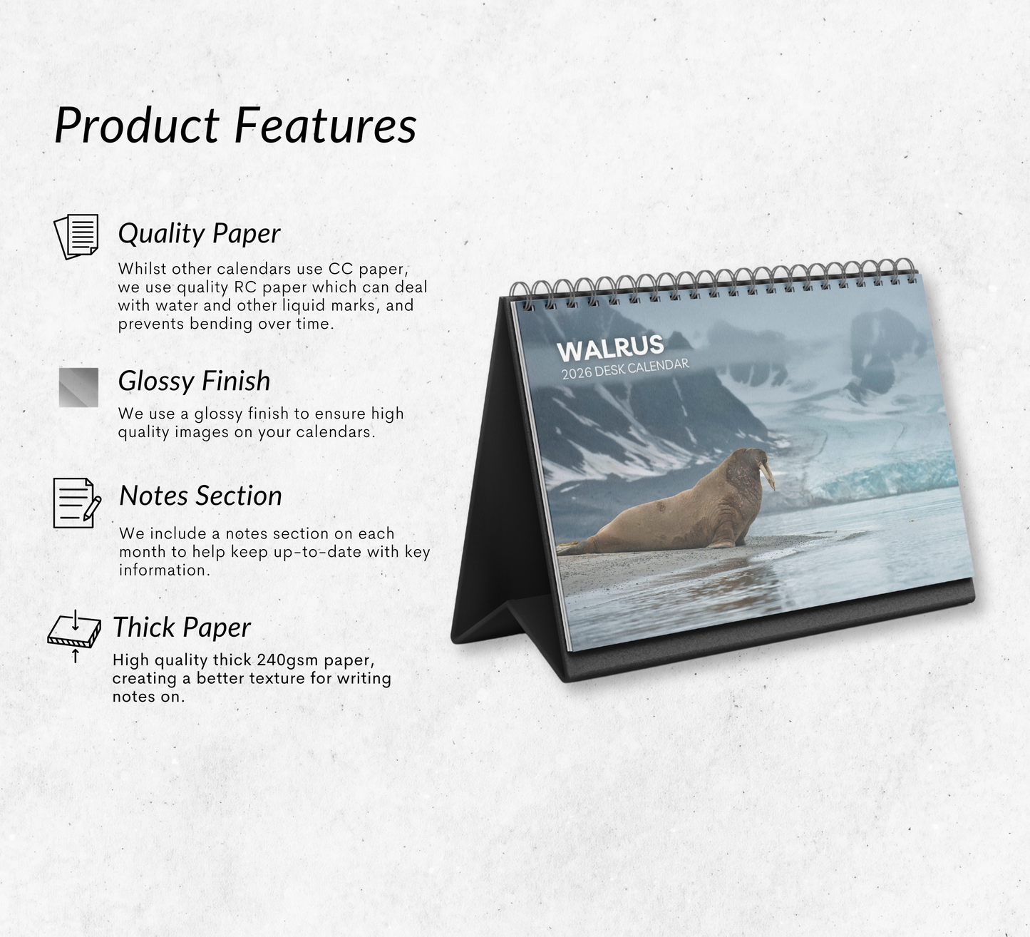Walrus Desk Calendar 2026-2027