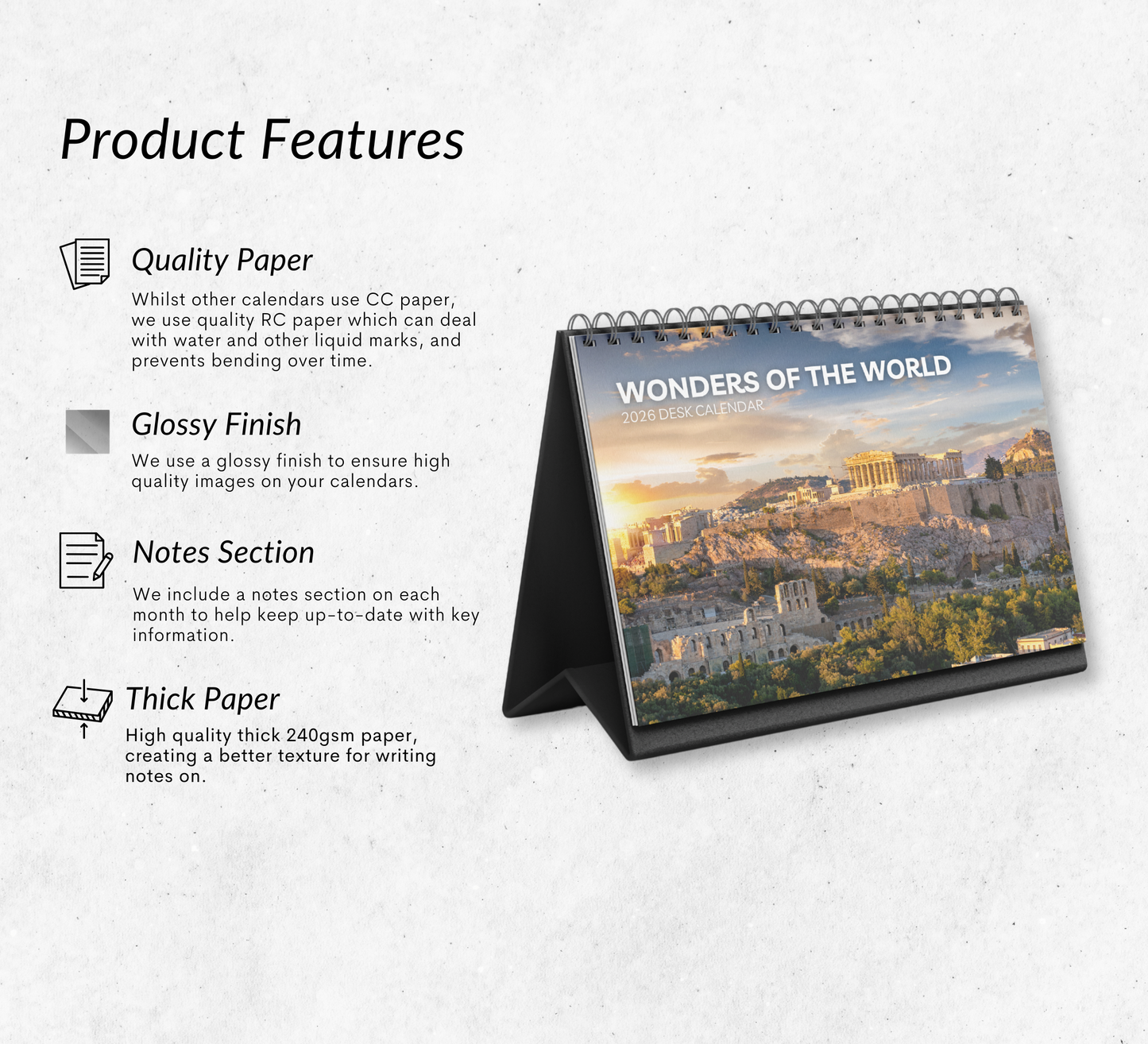 Wonders of the World Desk Calendar 2026-2027