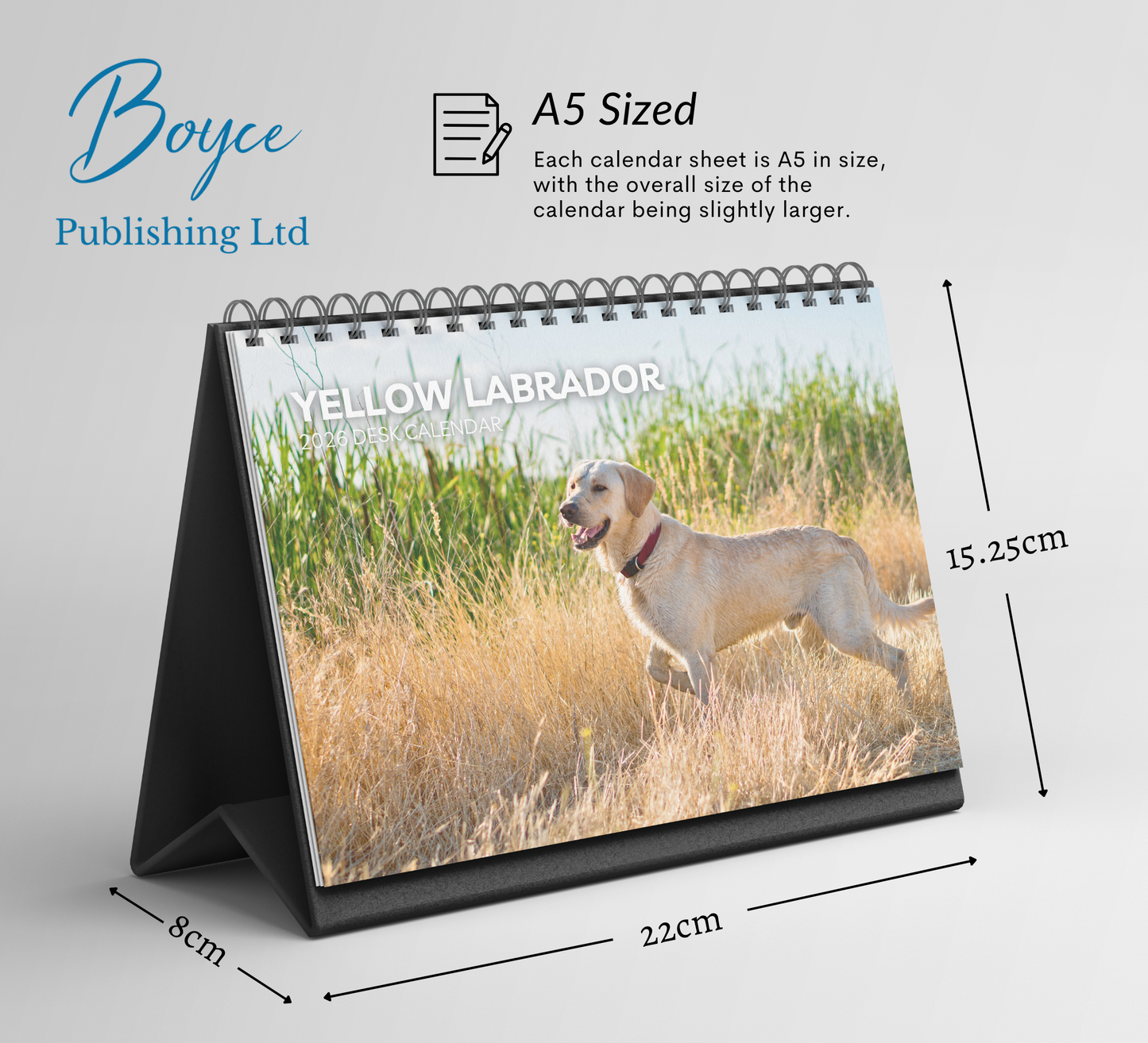 Yellow Labrador Desk Calendar 2026-2027