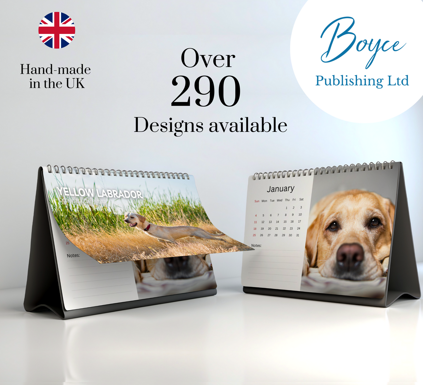 Yellow Labrador Desk Calendar 2026-2027