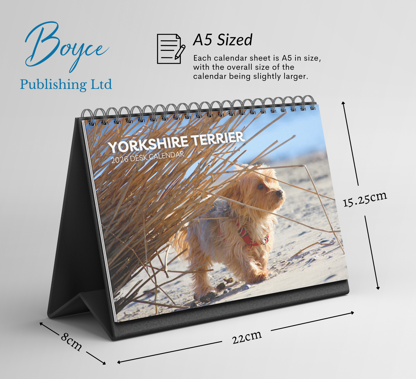 Yorkshire Terrier Desk Calendar 2026-2027