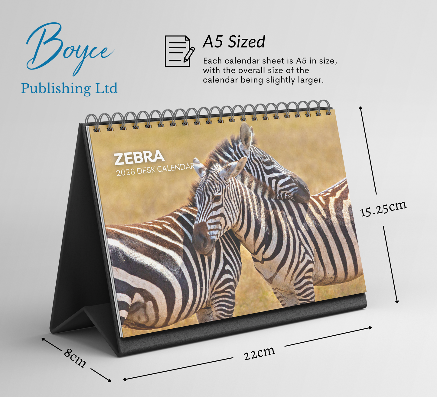 Zebra Desk Calendar 2026-2027