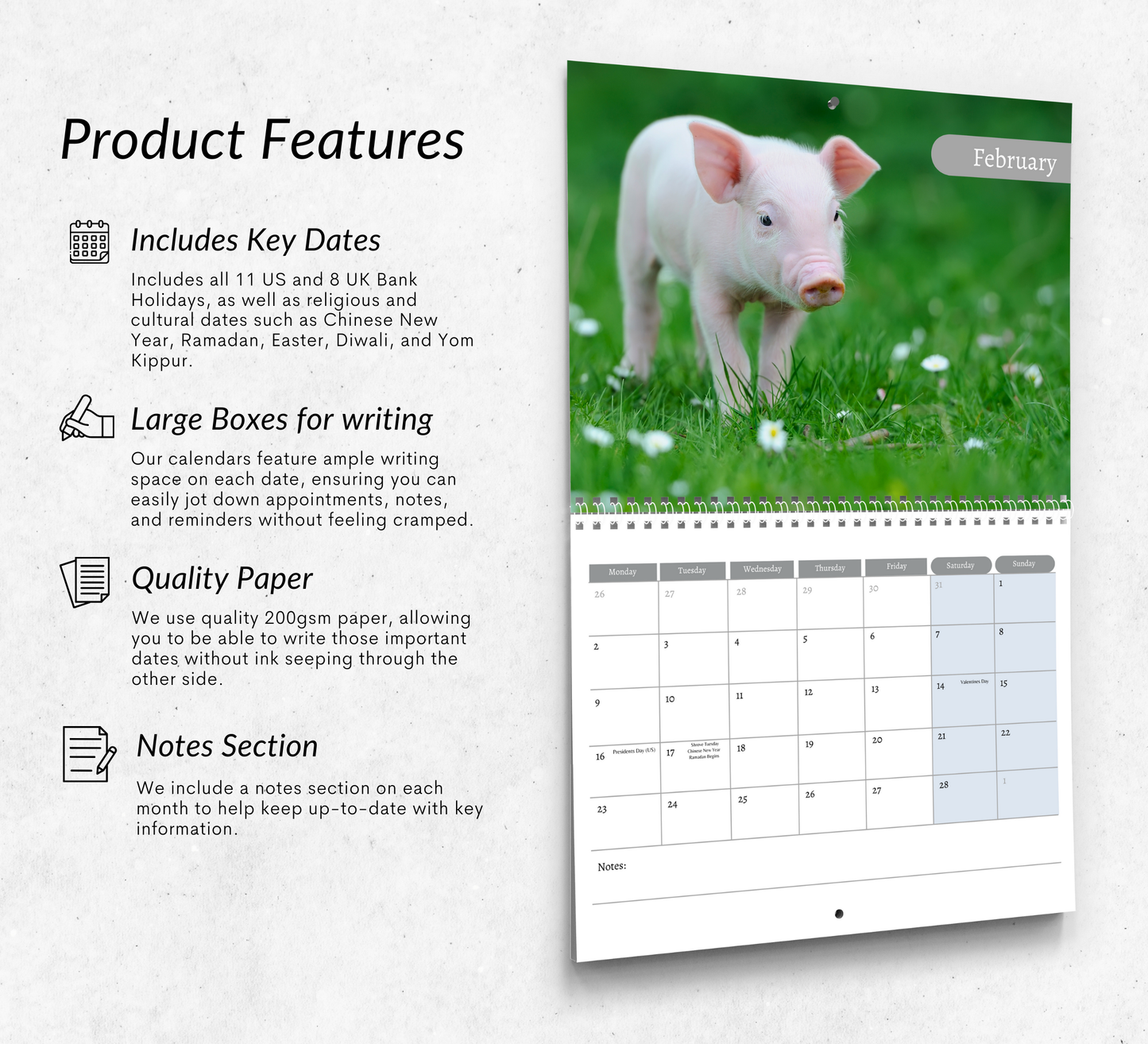 Baby Animals Calendar 2026
