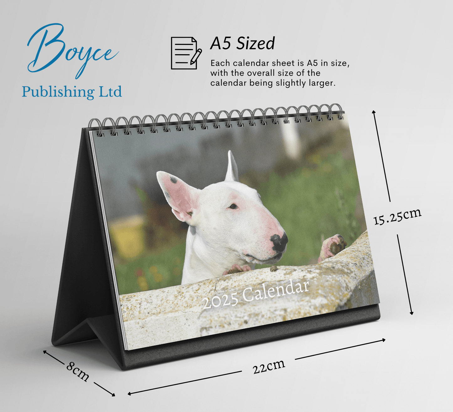 Bull Terrier Desk Calendar 2025