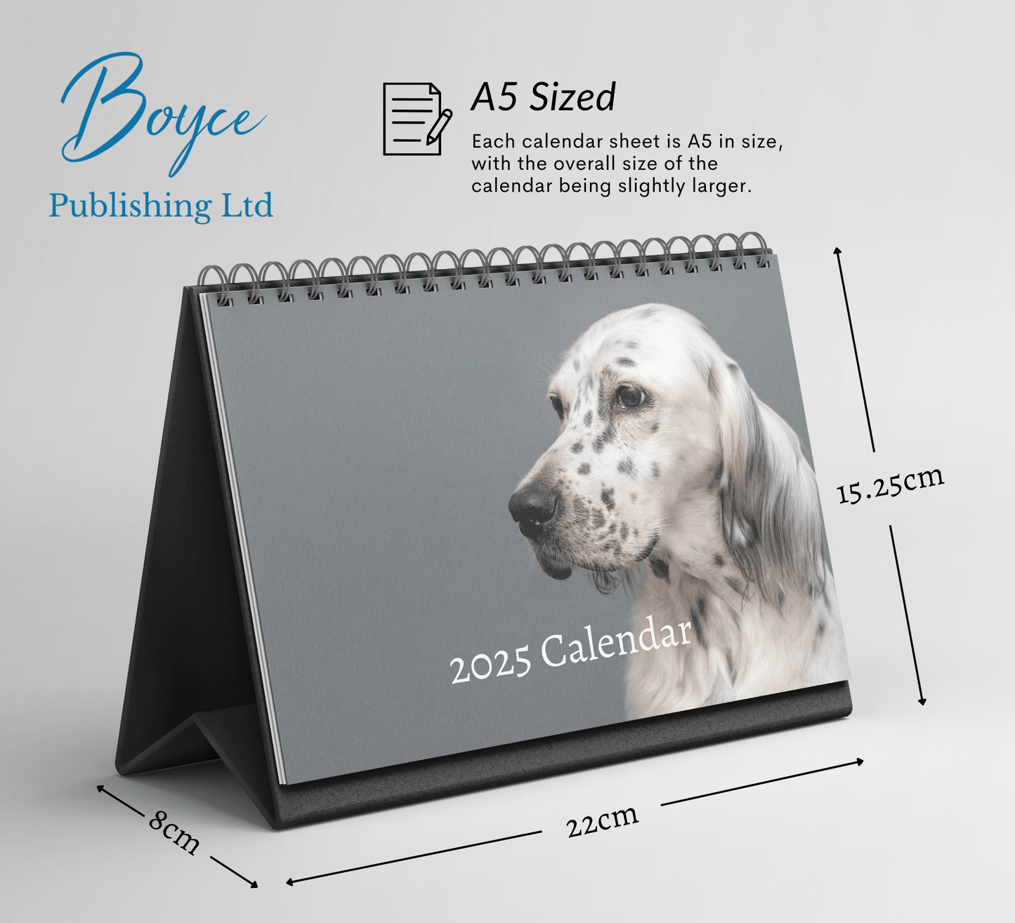 English Setter Desk Calendar 2025