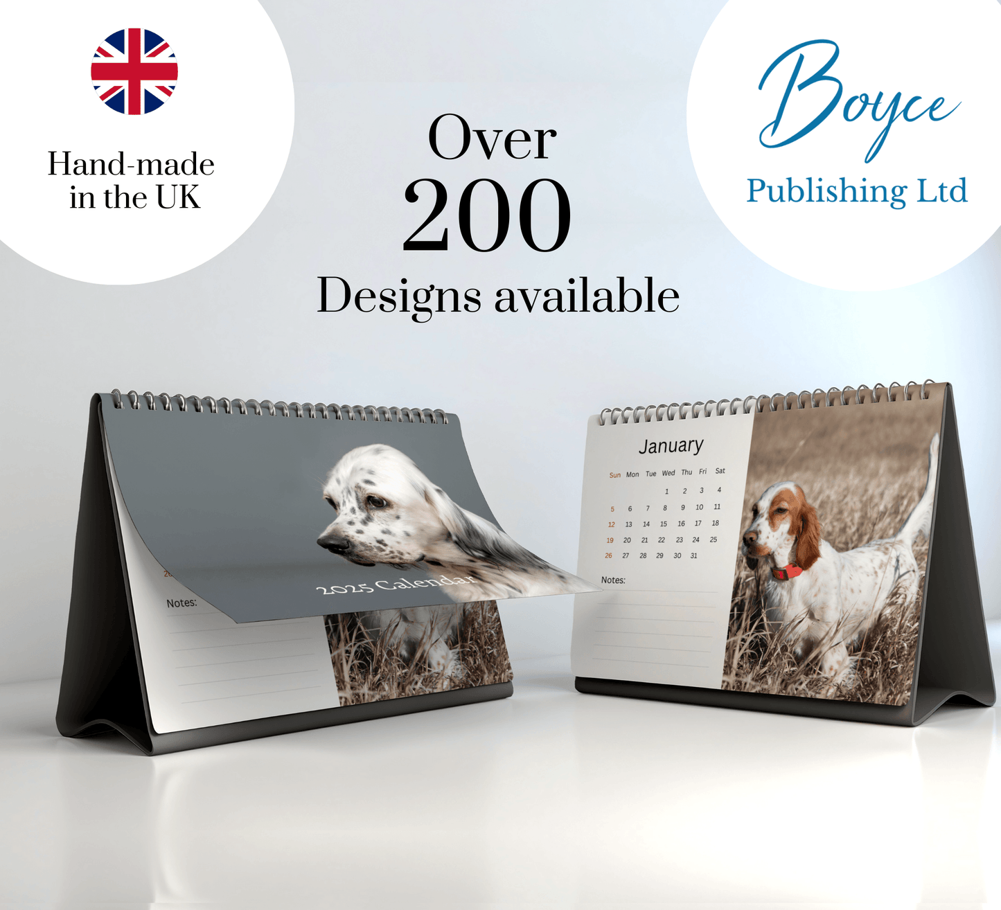 English Setter Desk Calendar 2025