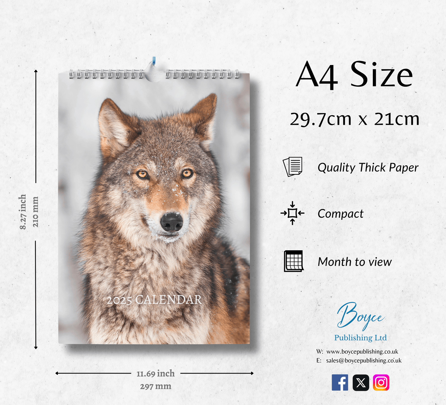 Grey Wolf Calendar 2025
