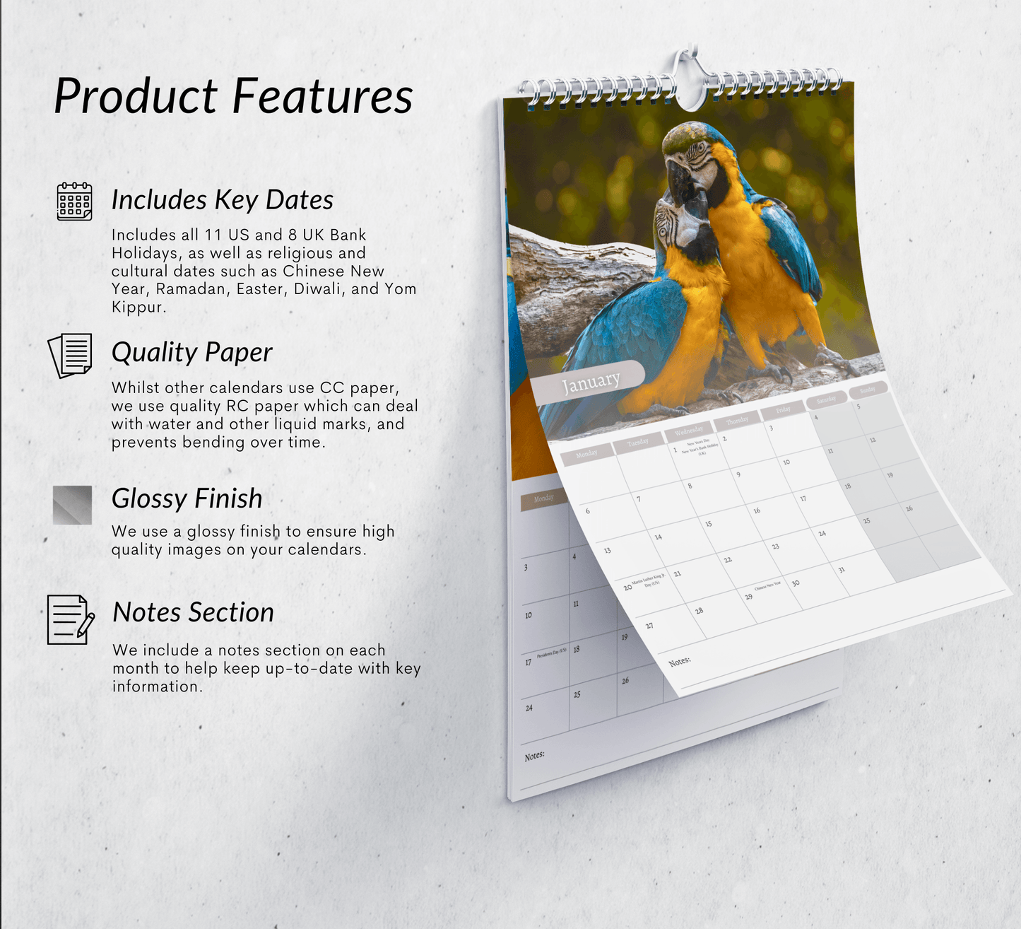 Parrot Calendar 2025