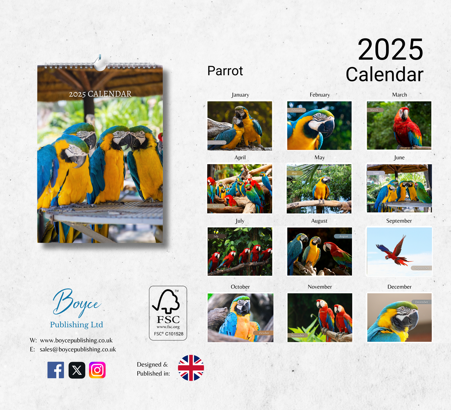 Parrot Calendar 2025