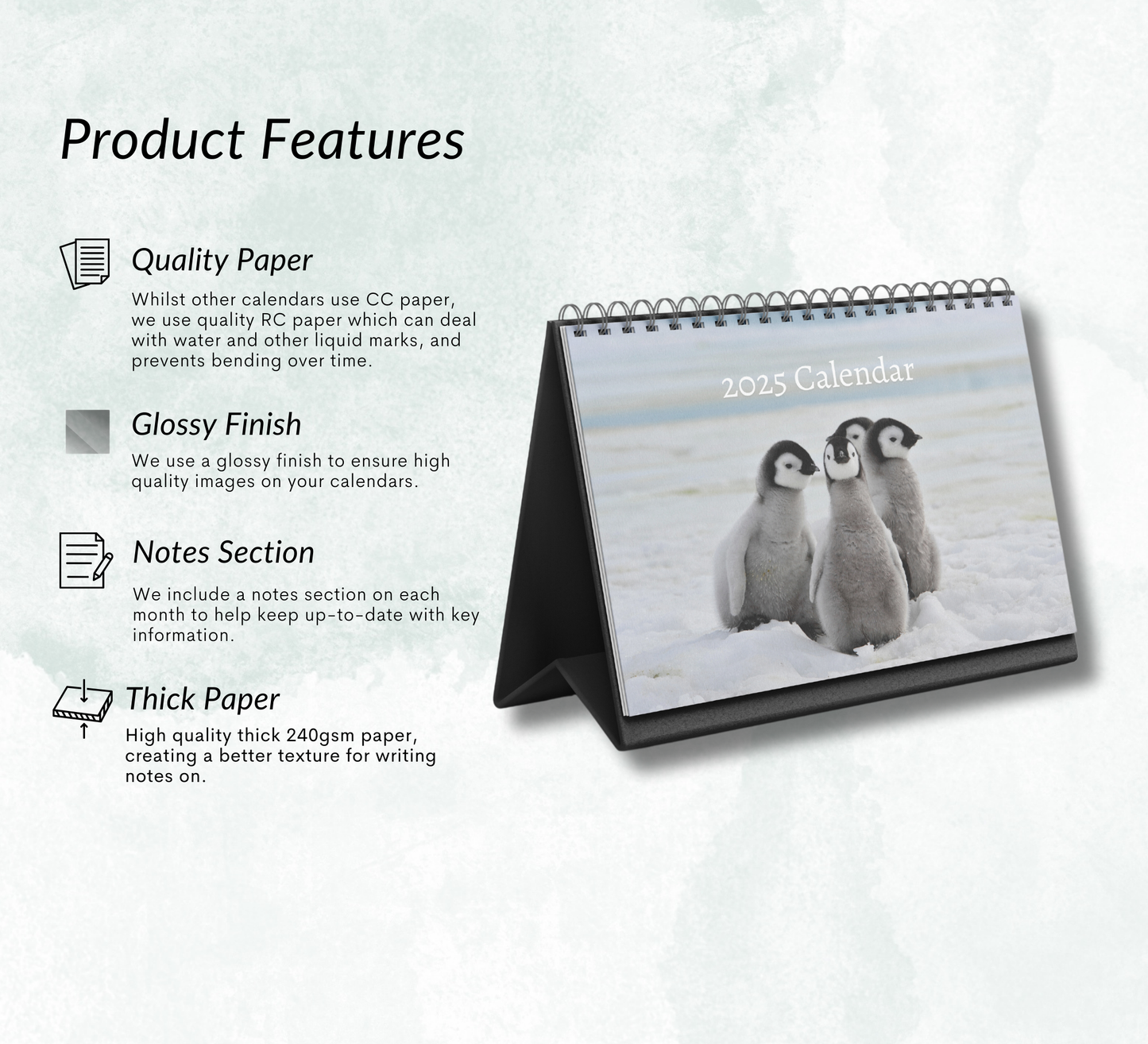 Penguin Desk Calendar 2025