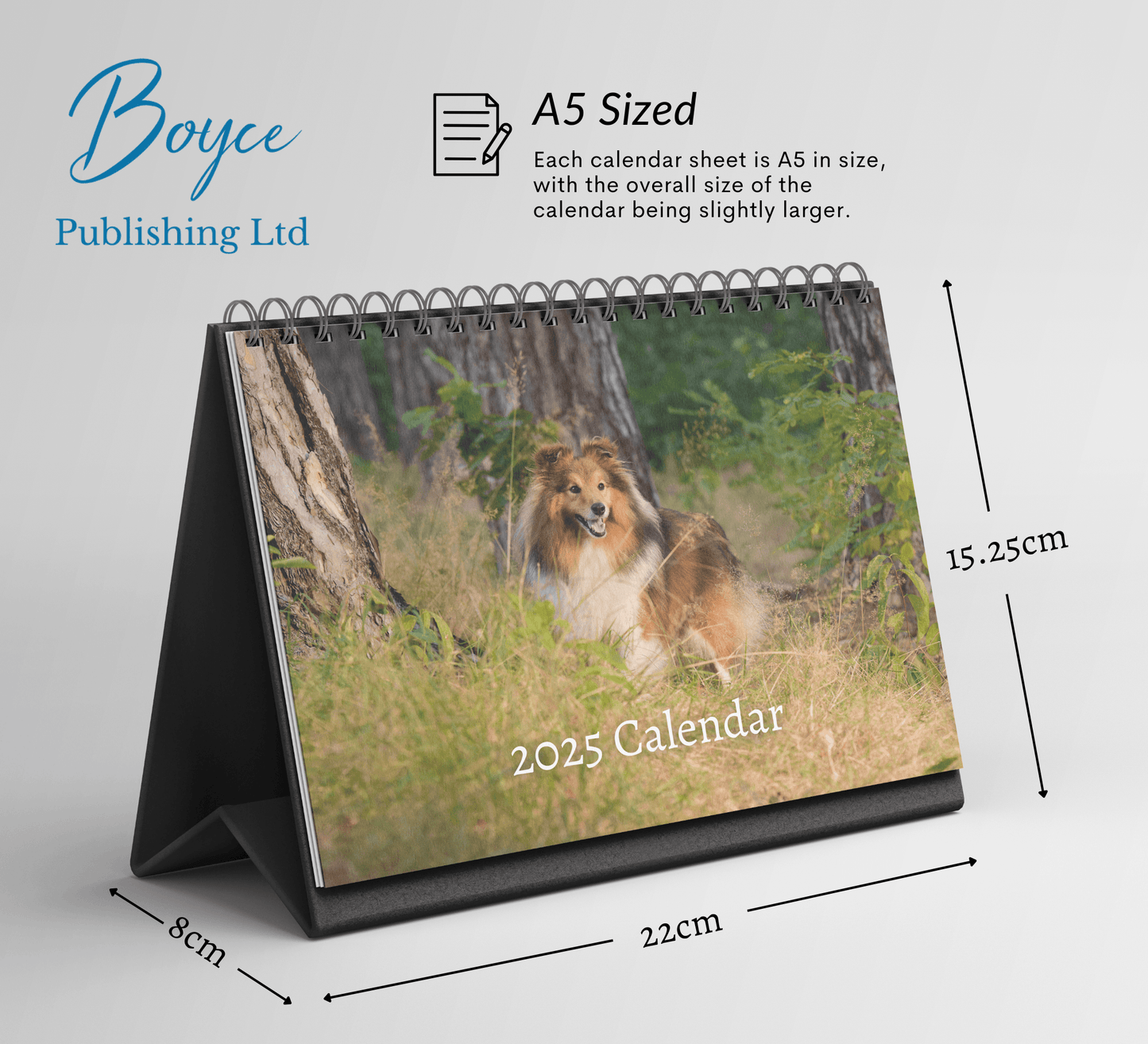 Shetland Sheepdog Desk Calendar 2025