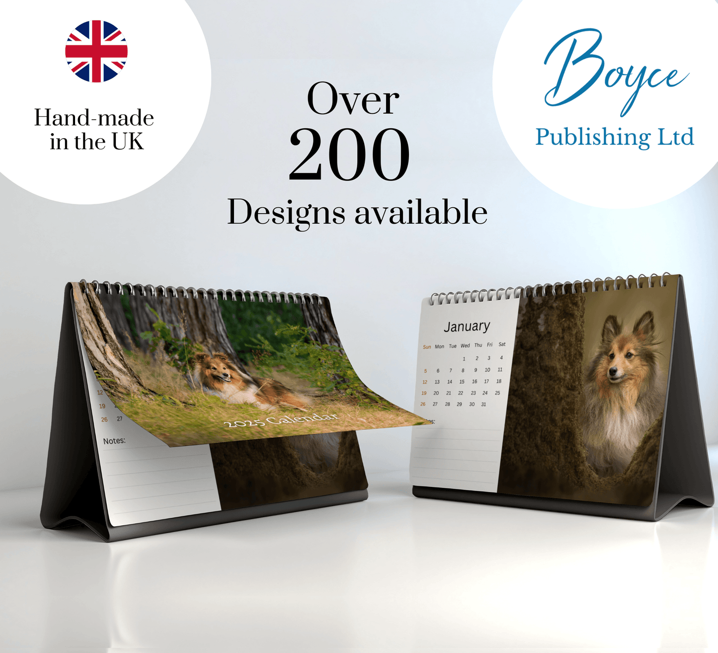 Shetland Sheepdog Desk Calendar 2025