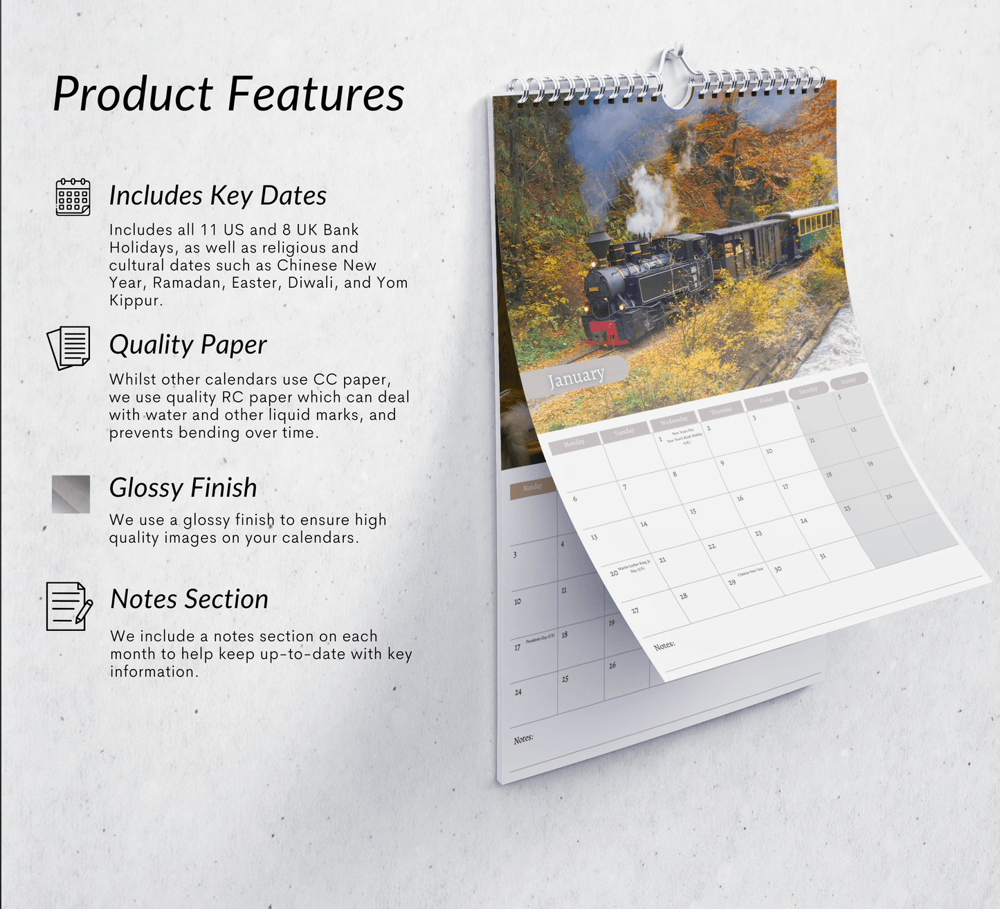 Steam Train Calendar 2025