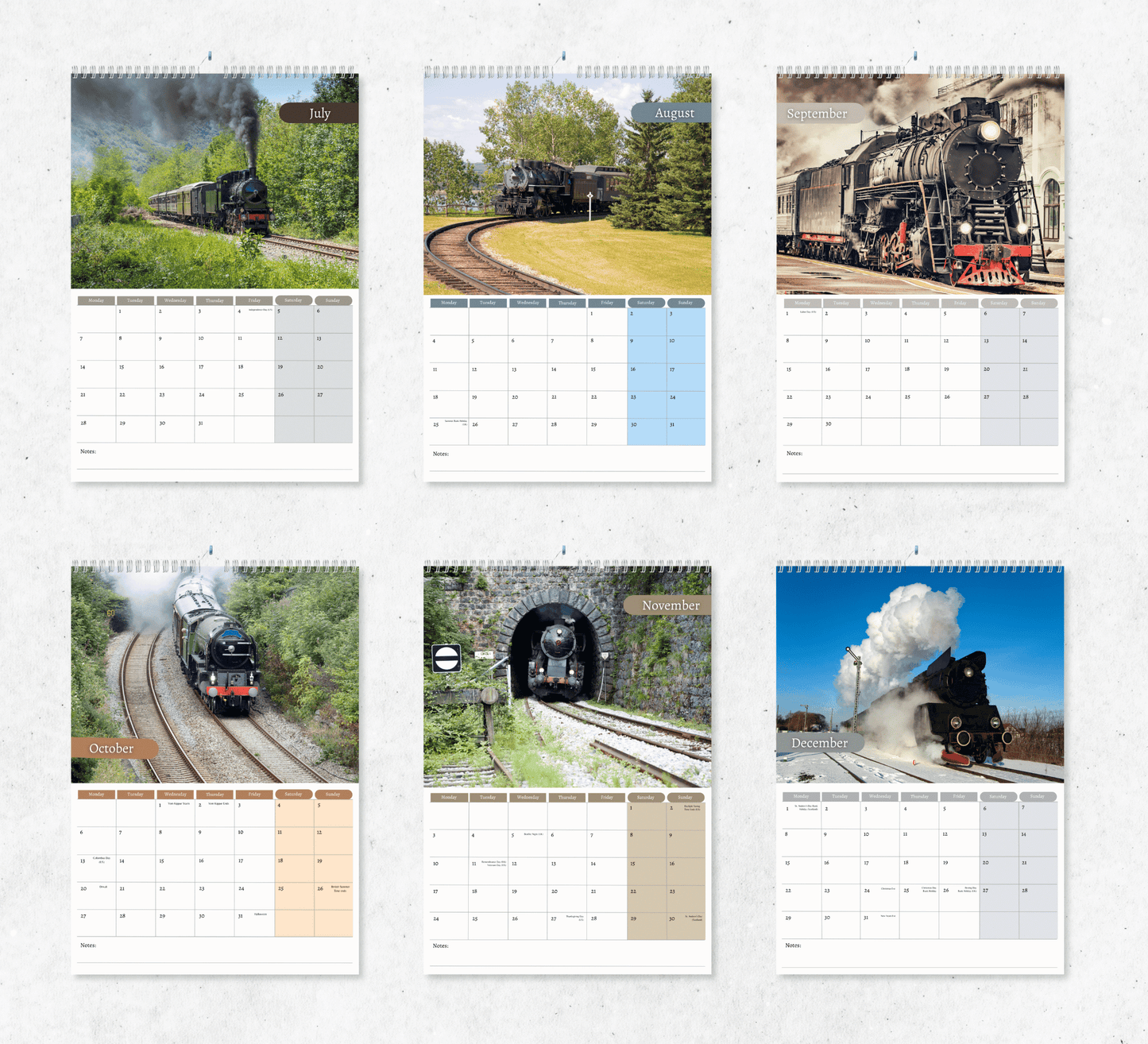 Steam Train Calendar 2025