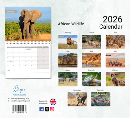African Wildlife Calendar 2026