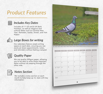 Pigeon Calendar 2027