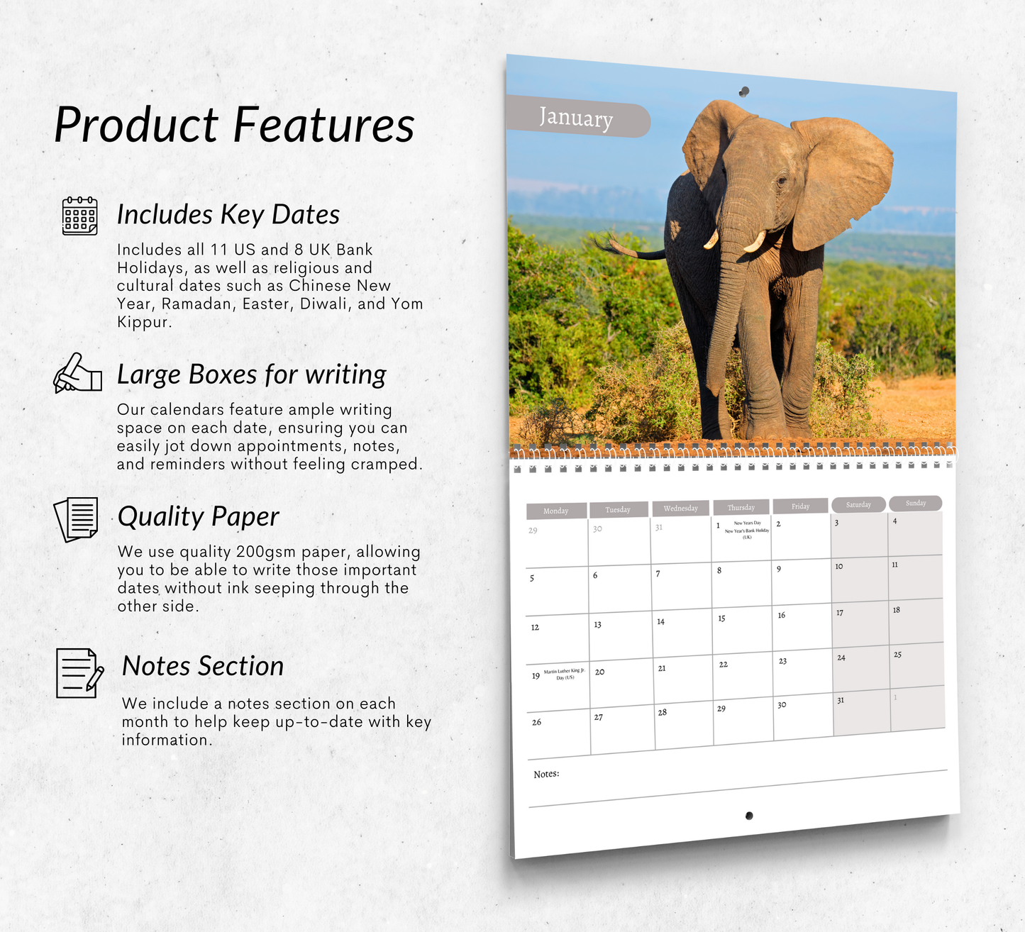 African Wildlife Calendar 2026