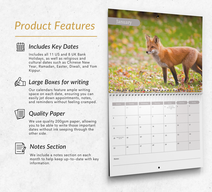 Baby Foxes Calendar 2027
