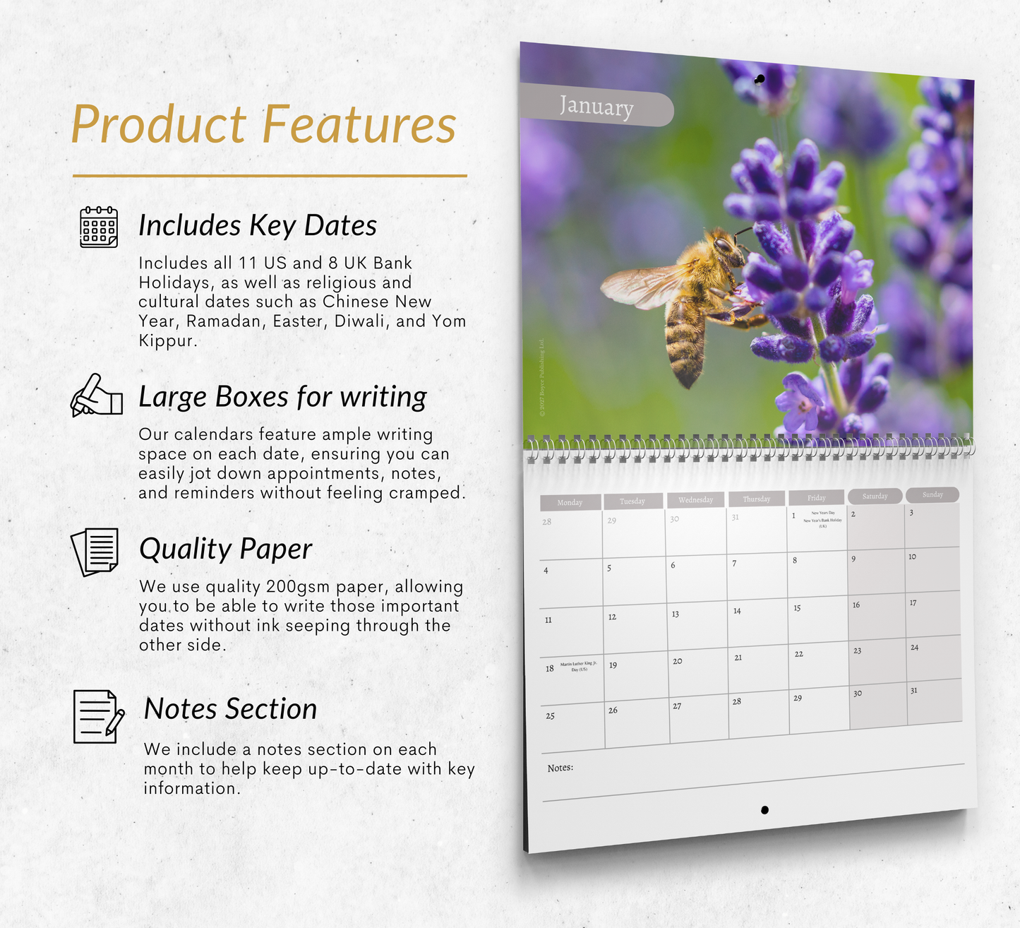Bee Calendar 2027