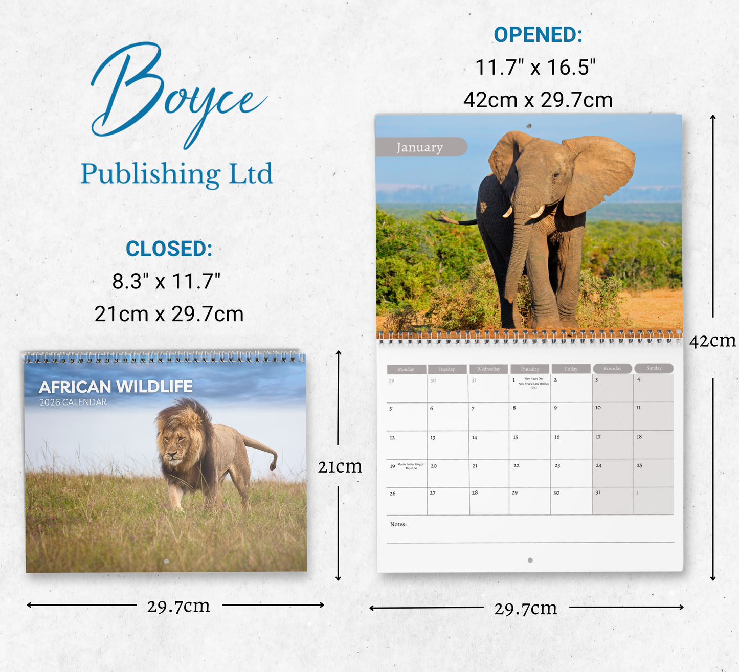African Wildlife Calendar 2026