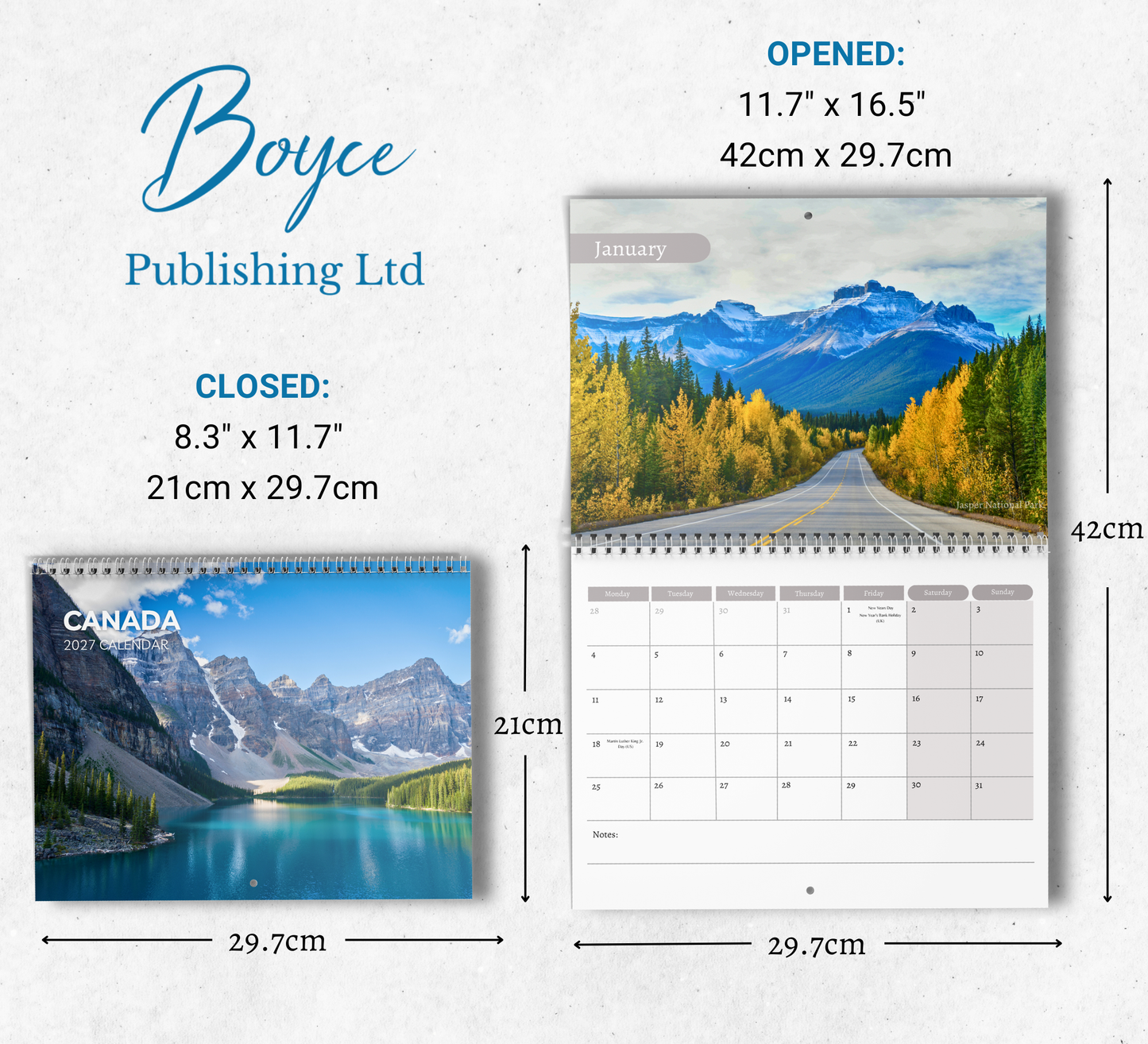 Canada Calendar 2027