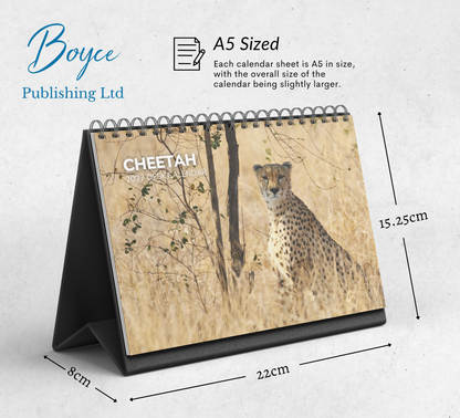 Cheetah Desk Calendar 2027-2028