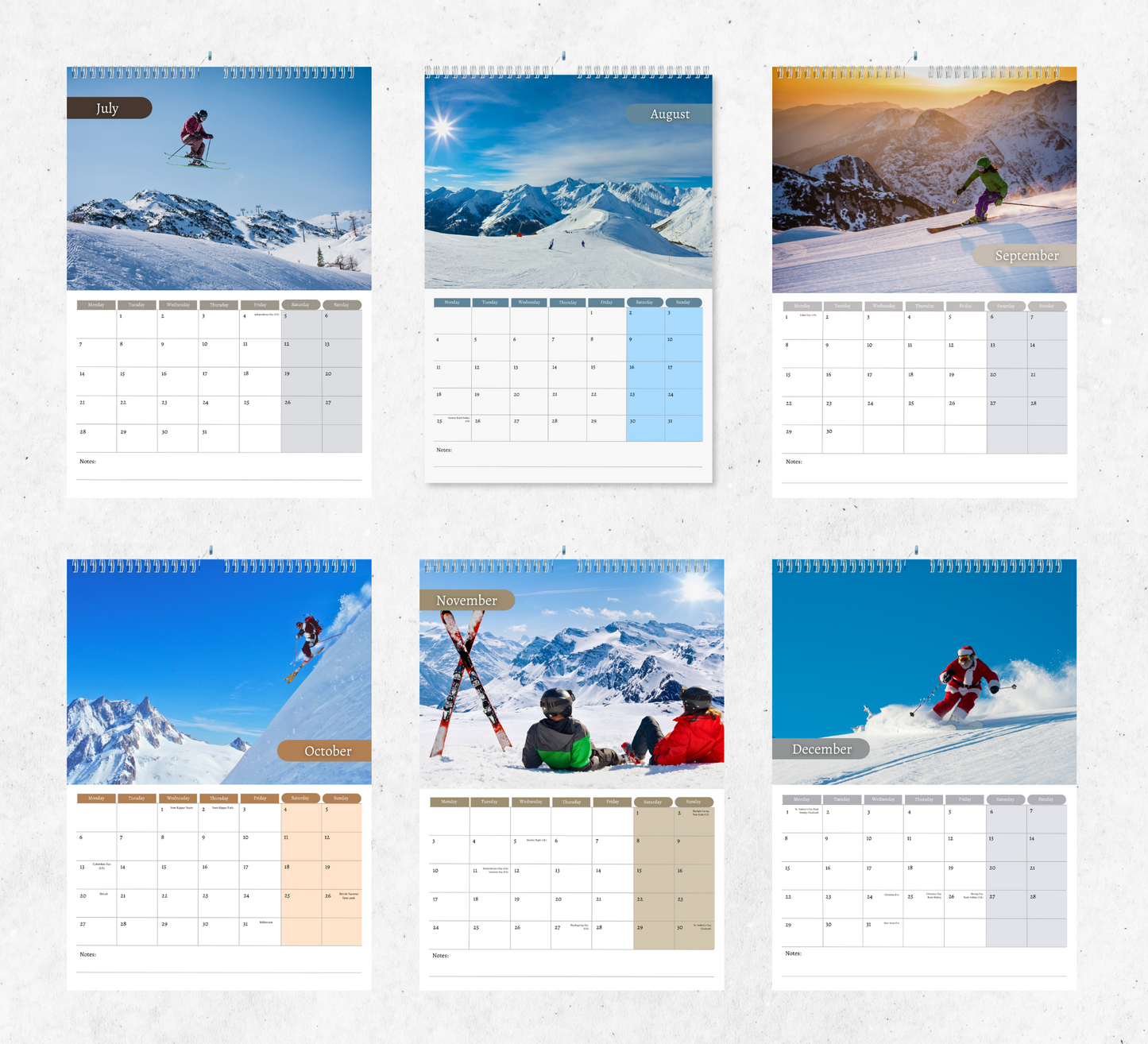 Skiing Calendar 2025