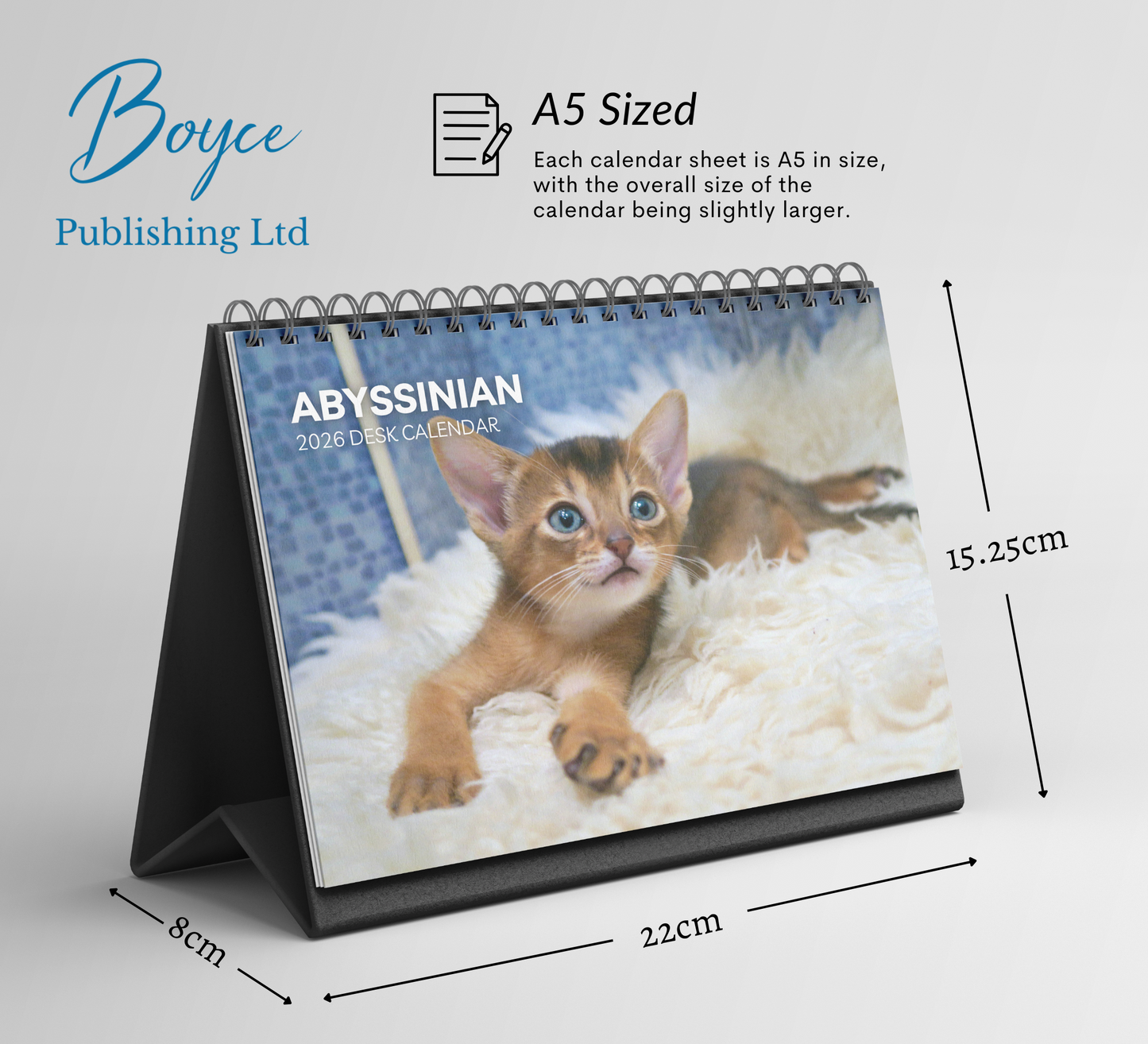 Abyssinian Cat Desk Calendar 2026-2027