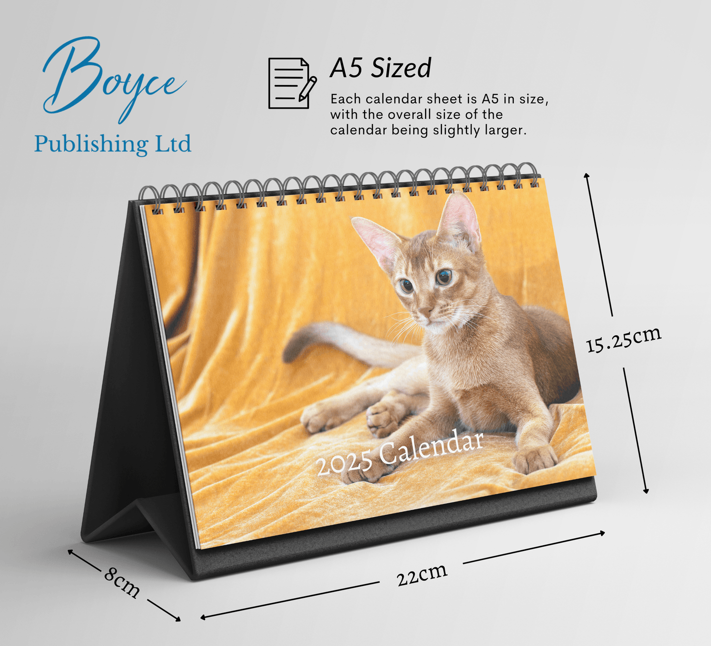 Abyssinian Cat Desk Calendar 2025