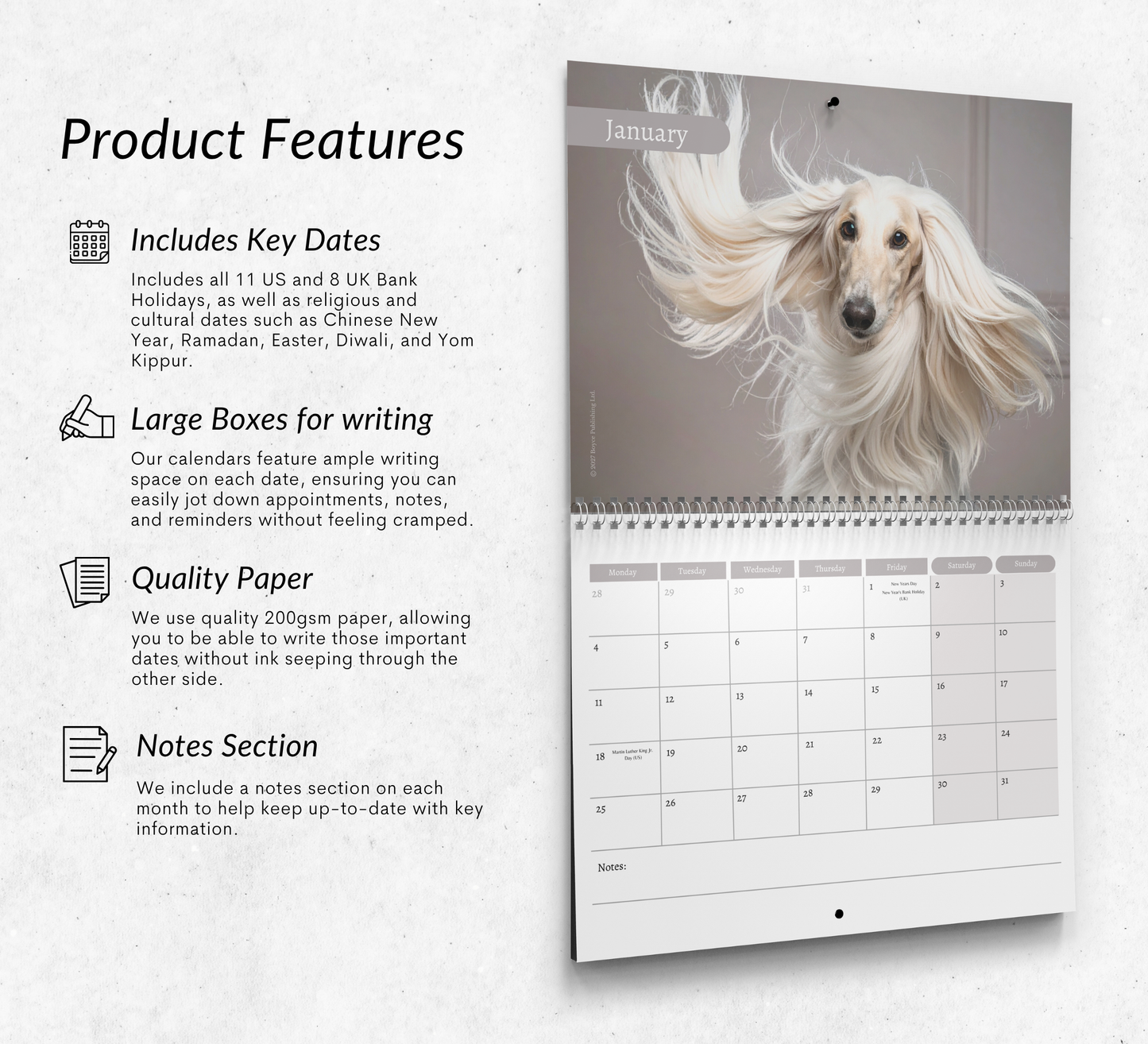 Afghan Hound Calendar 2027