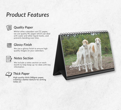 Afghan Hound Desk Calendar 2026-2027