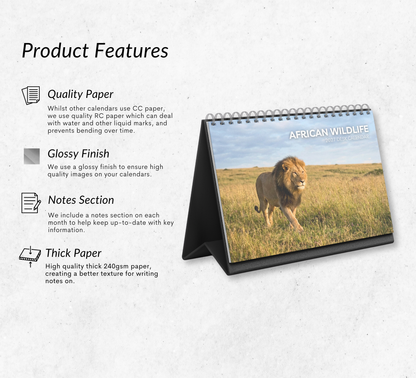 African Wildlife Desk Calendar 2027-2028
