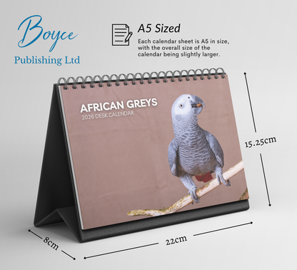 African Greys Desk Calendar 2026-2027