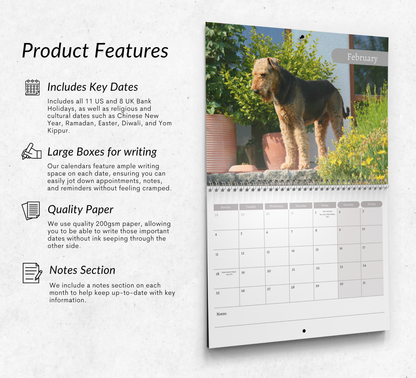 Airedale Calendar 2027