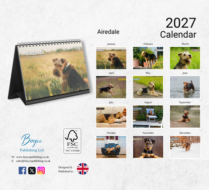 Airedale Desk Calendar 2027-2028