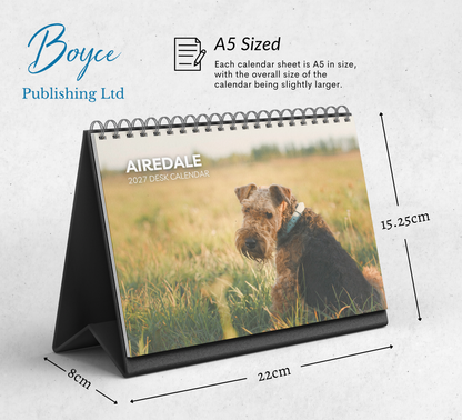 Airedale Desk Calendar 2027-2028
