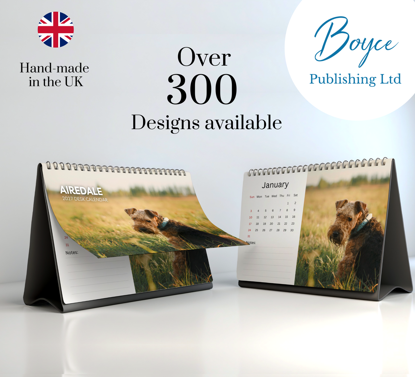 Airedale Desk Calendar 2027-2028