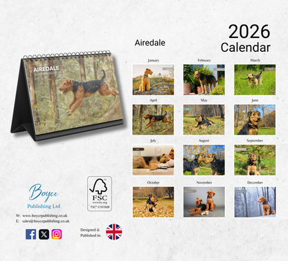 Airedale Desk Calendar 2026-2027