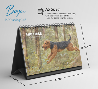 Airedale Desk Calendar 2026-2027