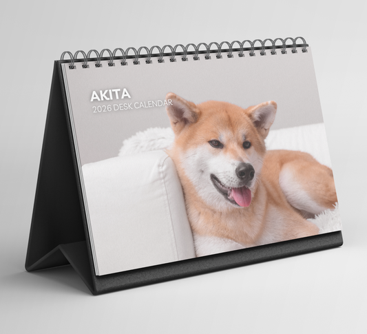 Akita Desk Calendar 2026-2027