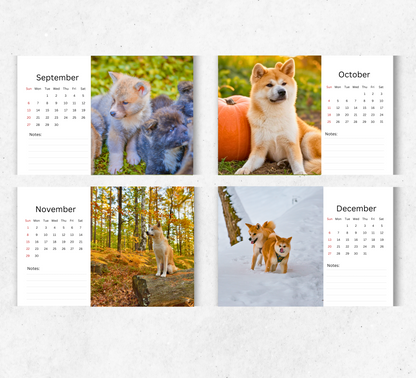 Akita Desk Calendar 2026-2027
