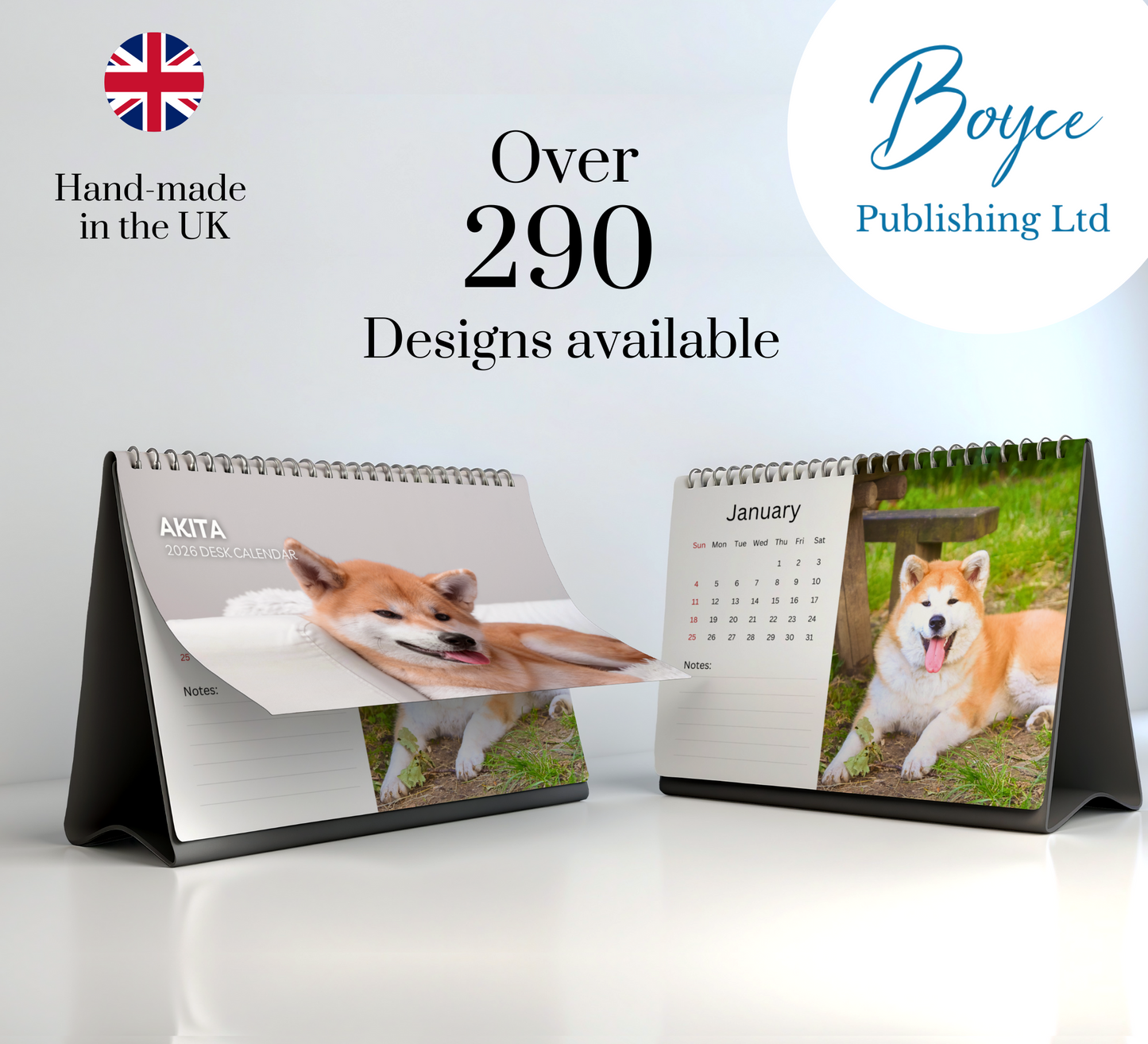 Akita Desk Calendar 2026-2027