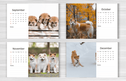 Akita Desk Calendar 2025